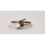 Diamond 0.25point solitaire in 3.8g 9ct gold ring Size P