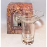 Dartington Glass 'Amsterdam' trumpet vase. boxed