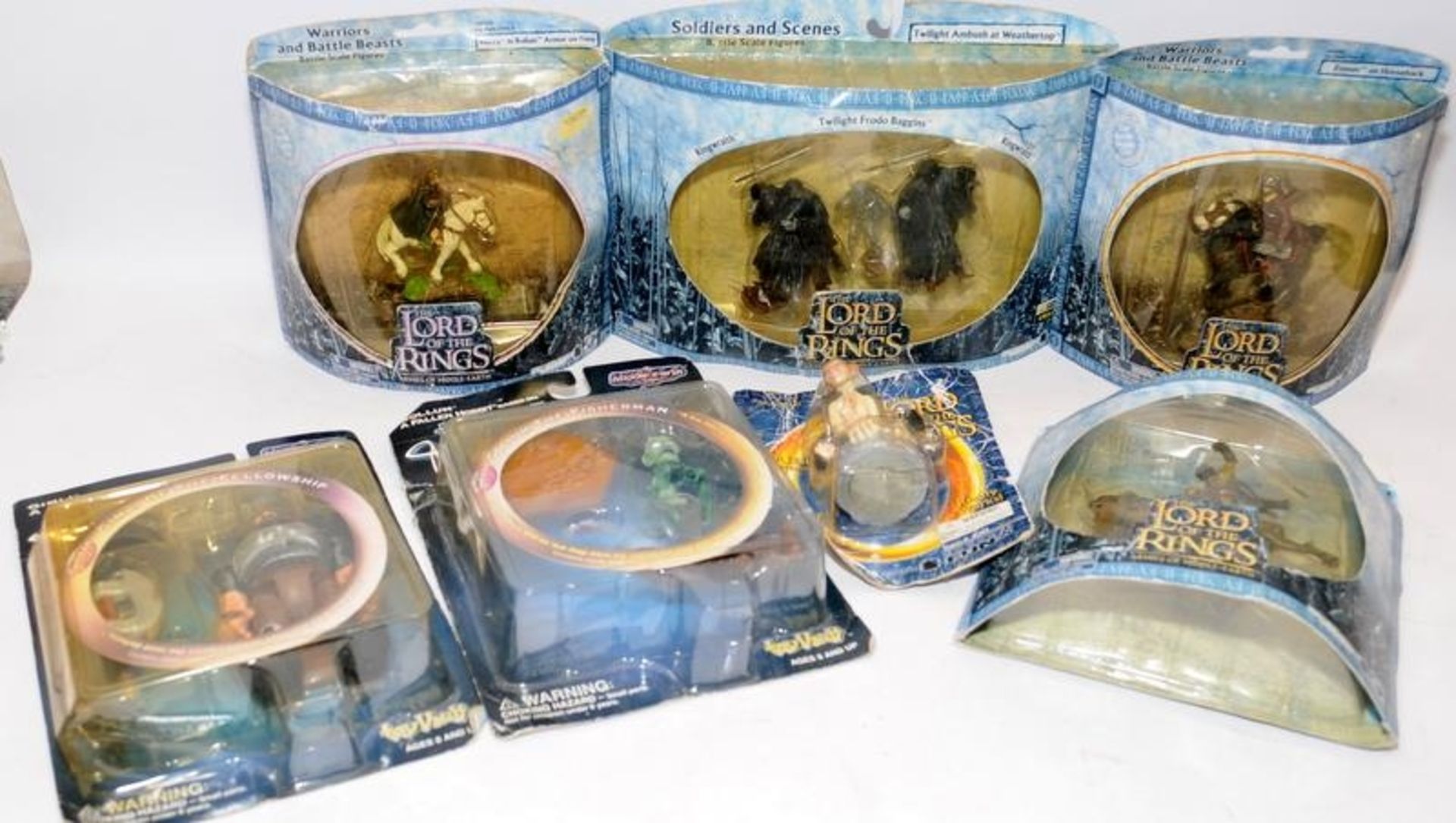 Collection of boxed Lord of the Rings figures by New Line Cinema and Toy Vault. All complete in