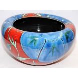 Very large Poole Pottery Living Glaze bowl in the Himalayan Poppy pattern. Approx 38cms across