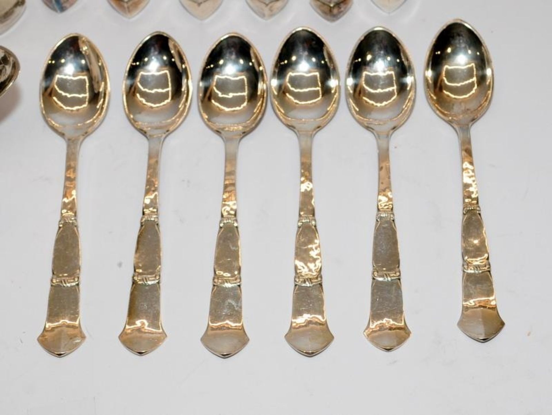 Superb antique .830 Danish silver: Copenhagen three towers assay mark 48 piece 6 place settings - Image 6 of 7