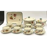 Poole Pottery Autumn Leaves "New England" collection of dinnerware to include eight breakfast cups