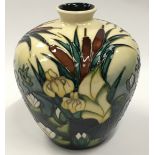 Moorcroft Rachel Bishop Lamia vase of squat bulbous form. 17cm tall. Signed and stamped to base.