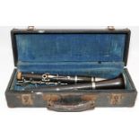 Vintage Hawkes & Son 'First Class' clarinet in original box