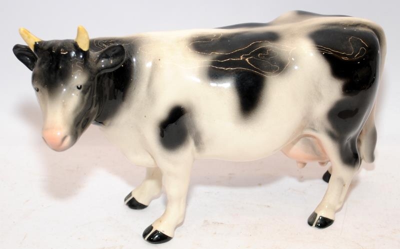 Collection of Melba Ware animal figurines to include a large Hereford Bull, cow, goats, and a - Image 4 of 7