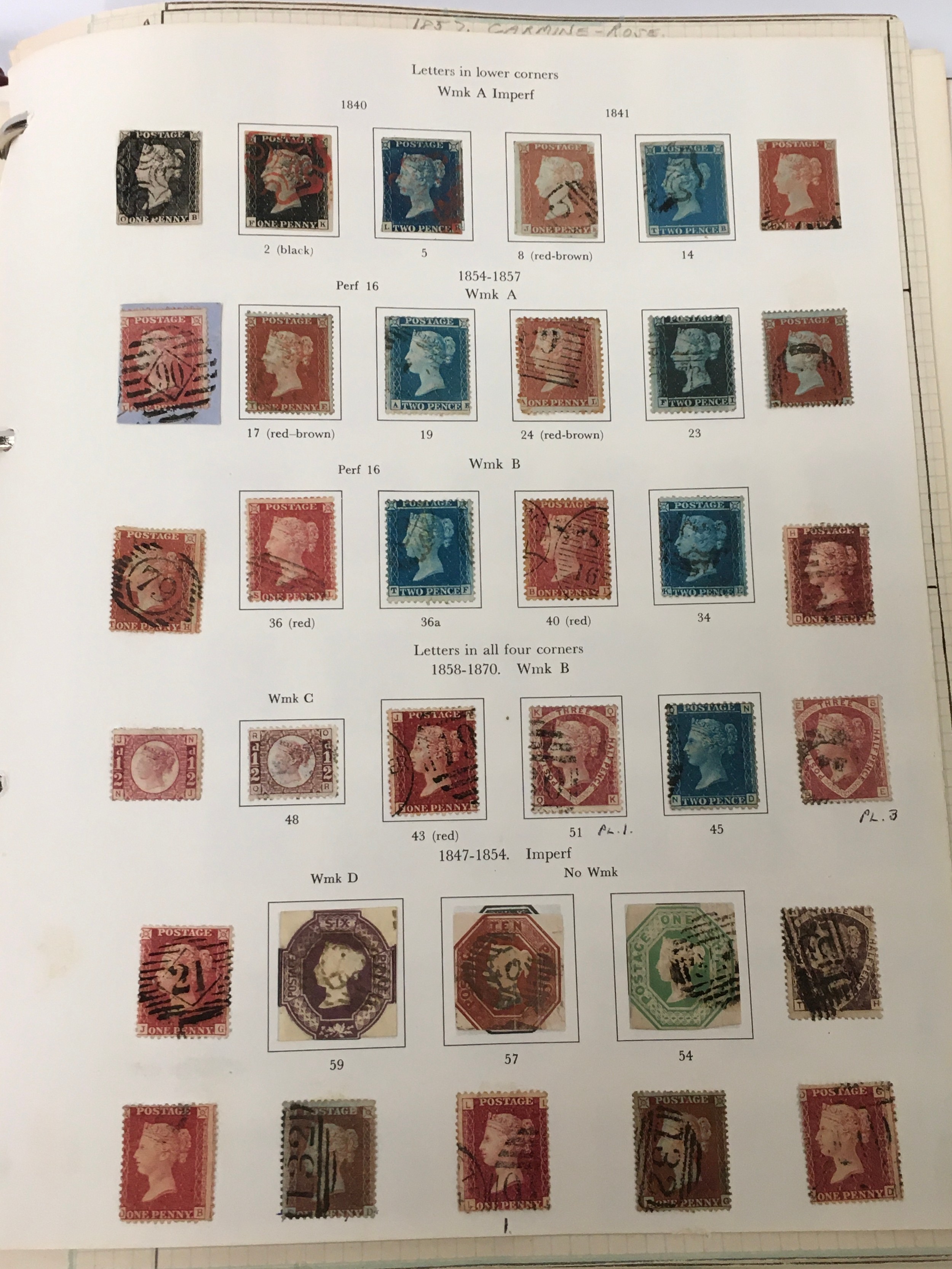 Red album of stamps coll. no 1. Good collection of penny reds and 2d blues (Ref 400). - Bild 2 aus 9