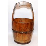 Antique wooden milking pail, o/all height approx 65cms
