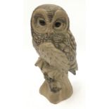 Poole Pottery stoneware barred Owl modelled by Barbara Linley Adams 12.6" high.