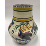 Poole Pottery shape 203 JS pattern vase 7.8" high.