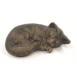 Poole Pottery stoneware Kitten sleeping small model adapted by Alan White.