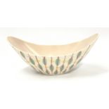 Poole Pottery Freeform PY pattern (Totem) concave bowl 13.5 width.