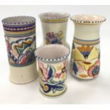 Poole Pottery shape 205 BY pattern vase 5.5" high, together with shape 511 A2 pattern vase 5.6" high