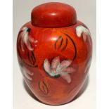 Poole Pottery living glaze Daisy large ginger jar & cover 12.5" high.