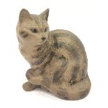 Poole Pottery stoneware Tabby Cat modelled by Barbara-Linley-Adams 7.6" high.