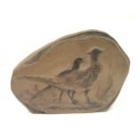 Poole Pottery stoneware Ring-Necked Pheasant plaque by Barbara Linley-Adams.