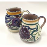 Poole Pottery shape 989 TR pattern small mug 3.5" together with a shape 305 PB pattern jug 3.75"