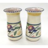 Poole Pottery matching pair of shape 511 JV pattern vases 5.5" high (2)