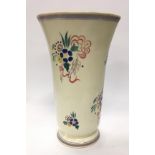 Poole Pottery unusual large LQ pattern trumpet vase 14" high.