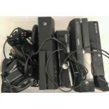 BOX OF XBOX CONSOLES. This unit has 2 Xbox one’s and 2 Xbox 360’s together with cables and