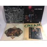 CREAM VINYL LP RECORDS X 4. TItles here include - Wheels On Fire - Live Cream - Live Cream Volume