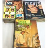 VERY LARGE COLLECTION OF POP MAGAZINES AND POSTERS ETC. This box contains many scrap books and