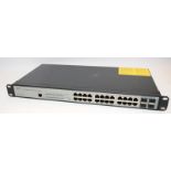 FS 24 port gigabit PoE + managed switch with 4 SFP ref: S1400-24T4F. Removed from a working