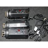 3 x Bowens Gemini GM750PRO flash heads c/w mains cables. Untested but removed from a working