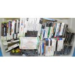 A box containing a quantity of various computer games including PlayStation, Xbox 360 and Wii.