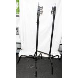 2 x Avenger C-Stand adjustable base and column with grip arm kit