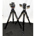 2 x Manfrotto tripod ref: 055 x PROB c/w Manfrotto 3 way tilting head ref: MH804-3W and Tilting head