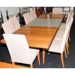 A quality Bo Concept Bari large extending dining table and 10 chairs 75x264x92 (fully extended)