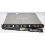 Cisco SG 550x 24mp 24 port gigabite stackable c/w Cisco SG300-52mp 52 port gigabit stackable.