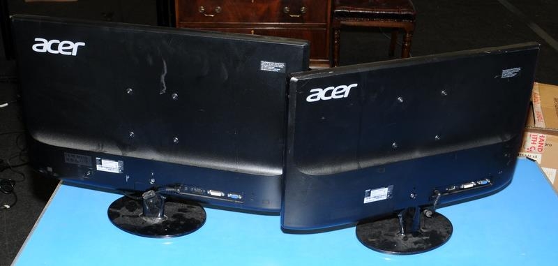 2 x Acer gaming monitors 24" and 27" screens - Image 2 of 2