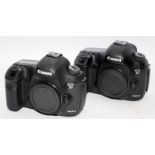 Two Canon EOS 5D Mark III camera bodies in black. Not supplied with batteries but have been tested