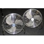 2 x large 18" chrome floor standing high velocity air circulation fans