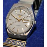 Vintage Seiko 5 gents automatic watch ref 6309-8880 boxed. Seen working
