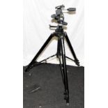 Manfrotto professional geared tripod/column ref: 475B c/w Manfrotto 3 way tlit/pan head ref: 808RC4