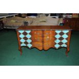 A retro style French hardwood sideboard in the Louis Phillipe style, designed by Galip Kaynar,