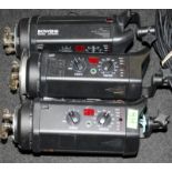 3 x Bowens Gemini GM750PRO flash heads c/w mains cables. Untested but removed from a working