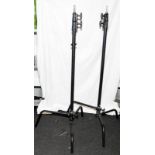 2 x Avenger C-Stand adjustable base and column with grip arm kit