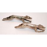 Pair of antique WMF silver plated knife rests in the form of racing greyhounds