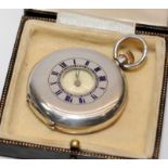 Antique 1912 Omega half hunter hallmarked sterling silver pocket watch. Working