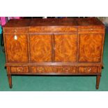 A Theodore Alexander Althorp burr walnut veneer drinks cabinet 90x122x43cm.