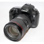 Canon EOS 5d Mark III DSLR camera with fitted EF 24-105 1:4 zoom lens. Comes with battery and