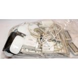 Collection of Apple keyboards, mouses, leads etc