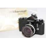 Vintage Nikor Nikkormat FT N 35mm SLR camera. Shutter fires freely through various settings and film