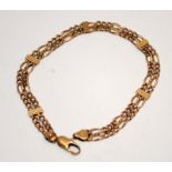 Vintage 9ct gold gate link bracelet. 7.5", 6g (B)