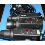 3 x Bowens Gemini GM750PRO flash heads c/w mains cables. Untested but removed from a working