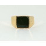 14ct gold gents square face signet ring 6g size L