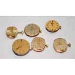 Collection of Omega manual wind and automatic watch movements. All seen working. Six in lot